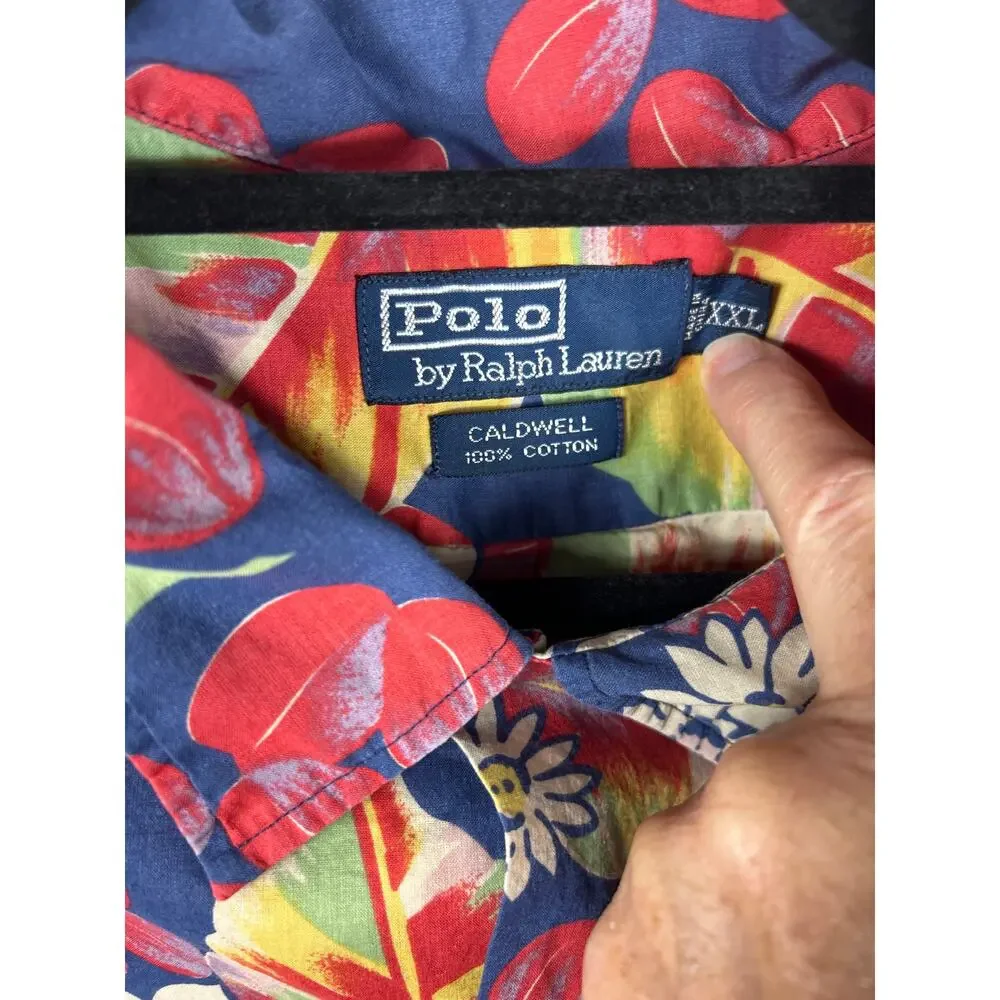 Polo Ralph Lauren Vintage 1990’s Caldwell Hawaiian Tropical Resort Shirt Size XL